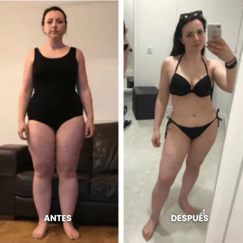 Comparación antes y después de cuerpo completo facilitada para la reseña 1
