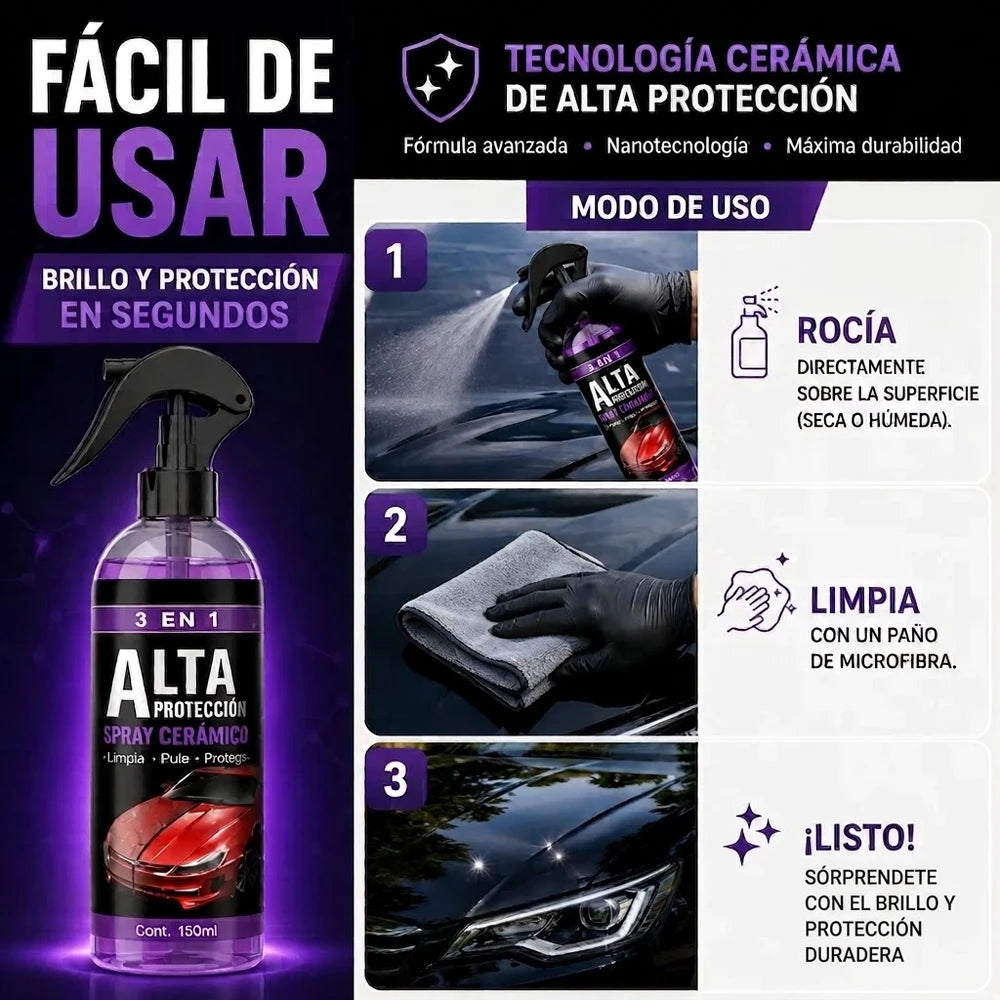 Protector De Pintura 3 En 1 Cera Spray 100 Ml