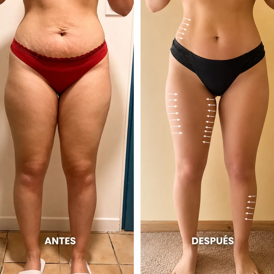 Comparación visual promocional de antes y después